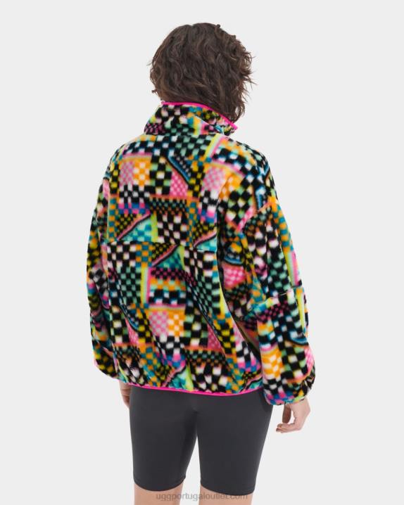 cheques múltiplos pretos marlene Jaqueta de pele fake com estampa xadrez UGG 20TJ182 mulheres