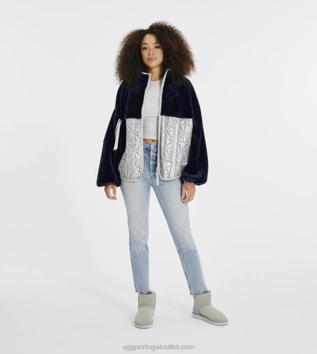 ônix/prata marlene jaqueta acolchoada metalizada UGG 20TJ1371 mulheres