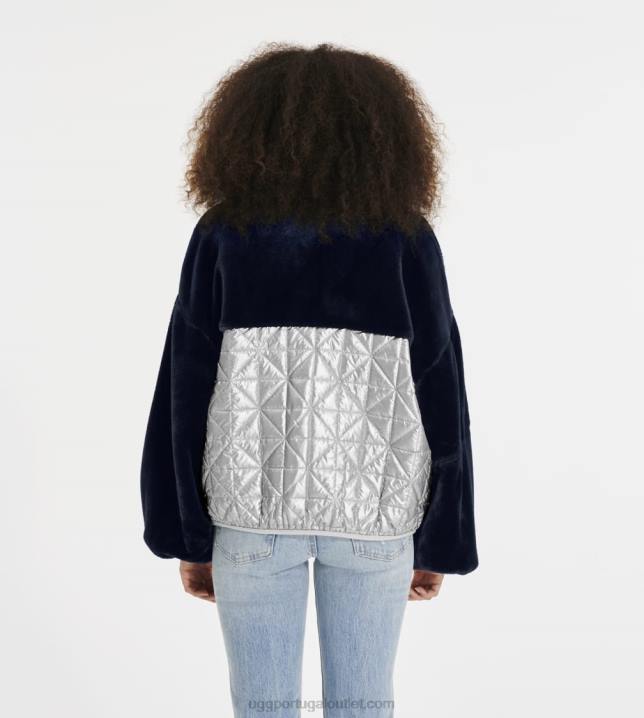 ônix/prata marlene jaqueta acolchoada metalizada UGG 20TJ1371 mulheres