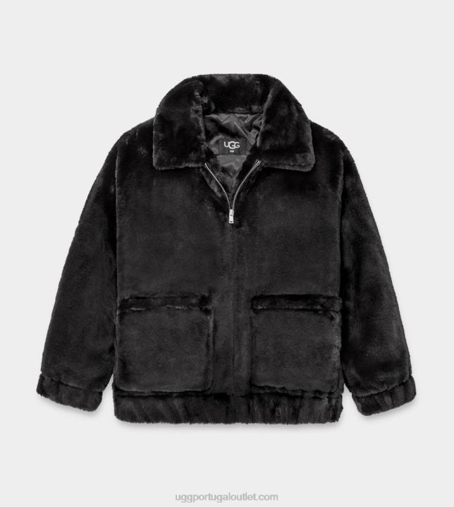 preto kianna jaqueta de pele falsa UGG 20TJ1165 mulheres