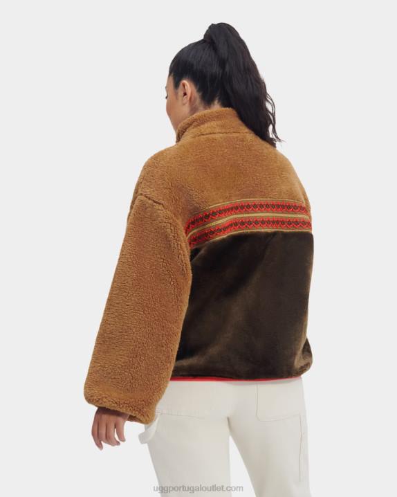 trança de herança castanha jaqueta sherpa marlene trança tradicional UGG 20TJ2167 mulheres