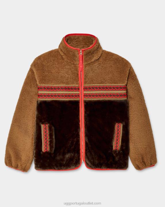 trança de herança castanha jaqueta sherpa marlene trança tradicional UGG 20TJ2167 mulheres