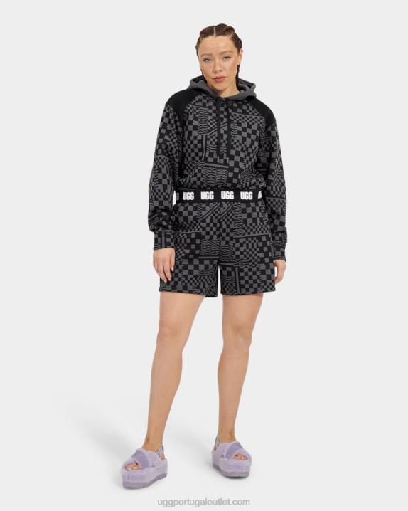 carvão/cheques pretos cheques de capuz cortados mallory UGG 20TJ1236 mulheres