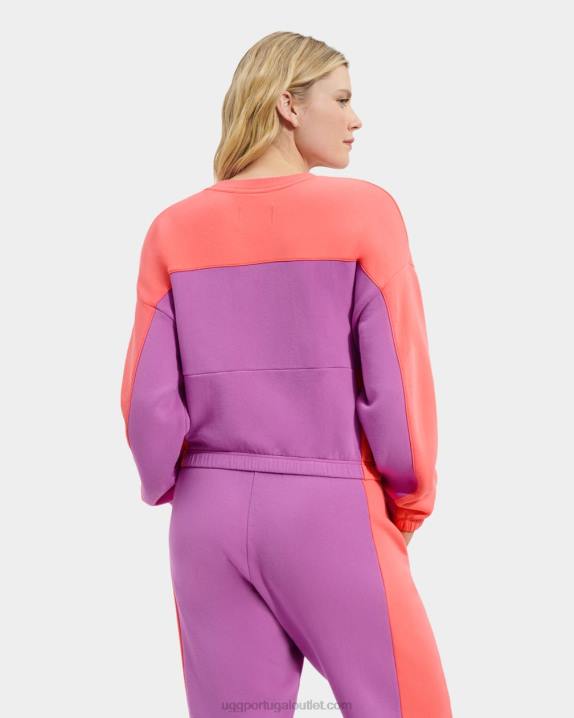 coral corpulento/pôr-do-sol pulôver cropped aryia bloqueado UGG 20TJ2164 mulheres