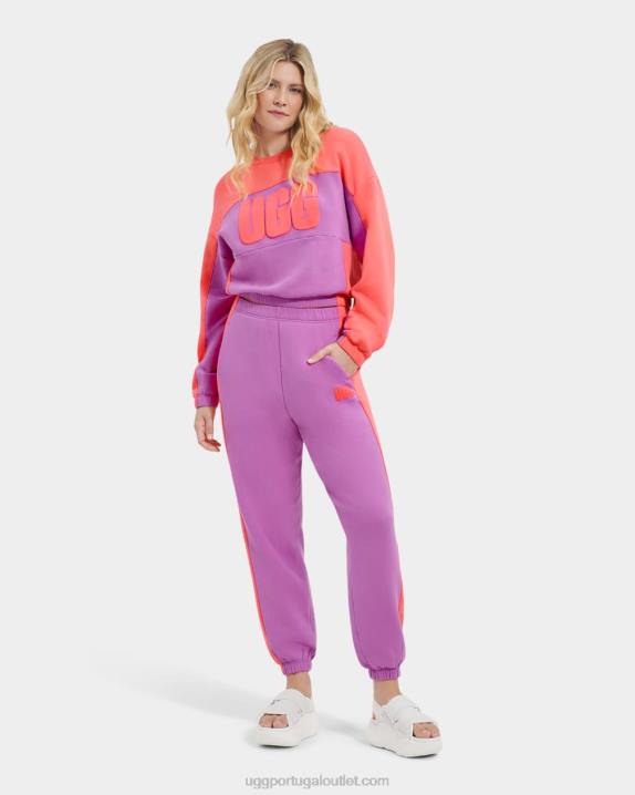 coral corpulento/pôr-do-sol pulôver cropped aryia bloqueado UGG 20TJ2164 mulheres