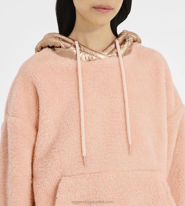 crepúsculo rosa/ouro rosa moletom com capuz loyra sherpa metalizado UGG 20TJ1375 mulheres