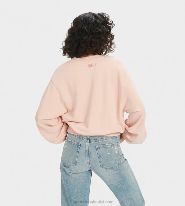 água de rosas gola redonda manga balão brook UGG 20TJ1360 mulheres