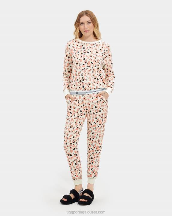 leopardo pintado de creme Nena gola redonda UGG 20TJ2076 mulheres