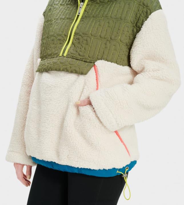 natural multi pulôver iggy sherpa meio zíper UGG 20TJ2238 mulheres