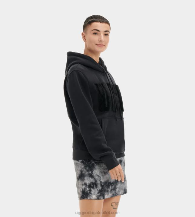 preto moletom com logo fuzzy rey UGG 20TJ903 mulheres