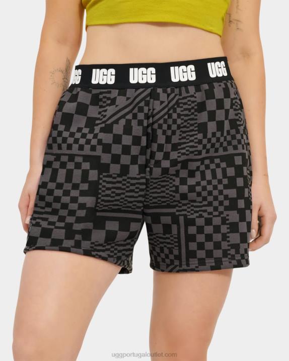 carvão/cheques pretos cheques curtos chrissy UGG 20TJ1053 mulheres