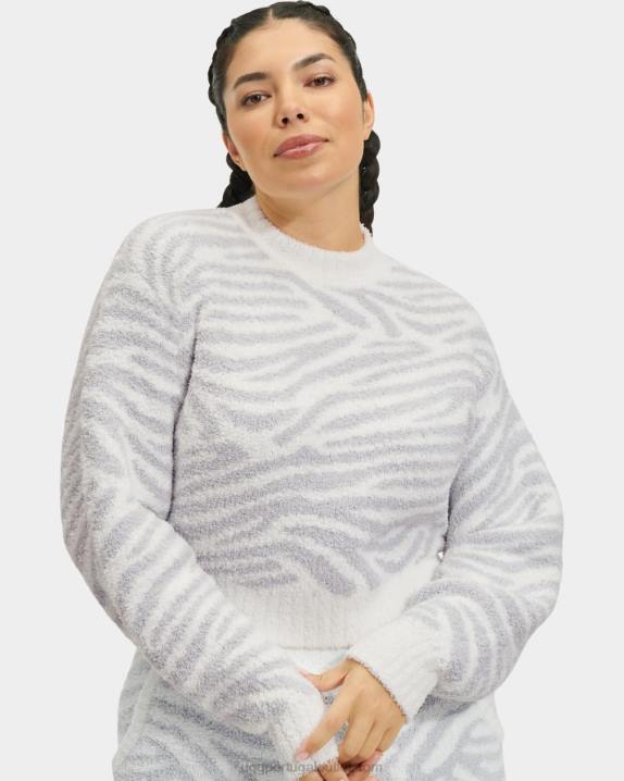 zebra cinza metálica suéter gola careca heddie UGG 20TJ1157 mulheres