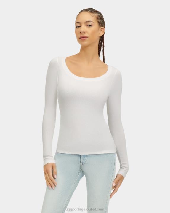 branco talulla blusa canelada manga longa UGG 20TJ1088 mulheres
