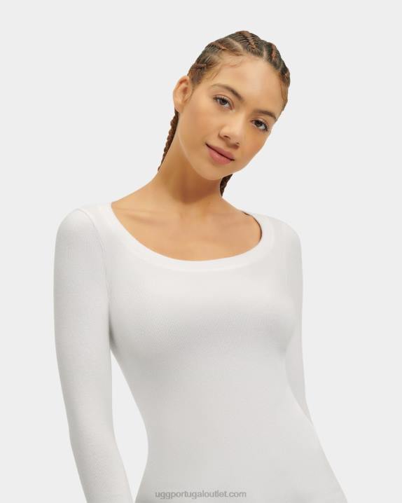 branco talulla blusa canelada manga longa UGG 20TJ1088 mulheres