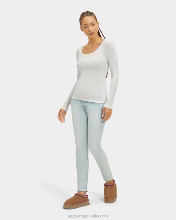 branco talulla blusa canelada manga longa UGG 20TJ1088 mulheres