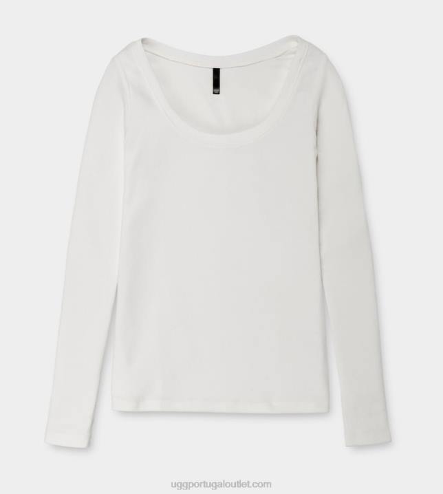 branco talulla blusa canelada manga longa UGG 20TJ1088 mulheres