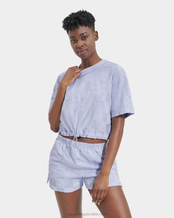 névoa do oceano cheque superior de manga curta teagin UGG 20TJ879 mulheres