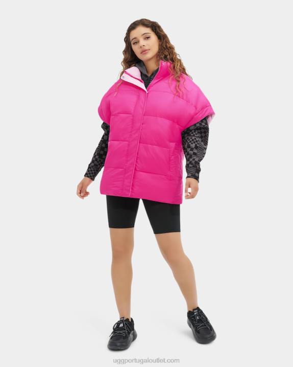 rosa neon/quartzo rosa colete puffer reversível sydnee UGG 20TJ1222 mulheres