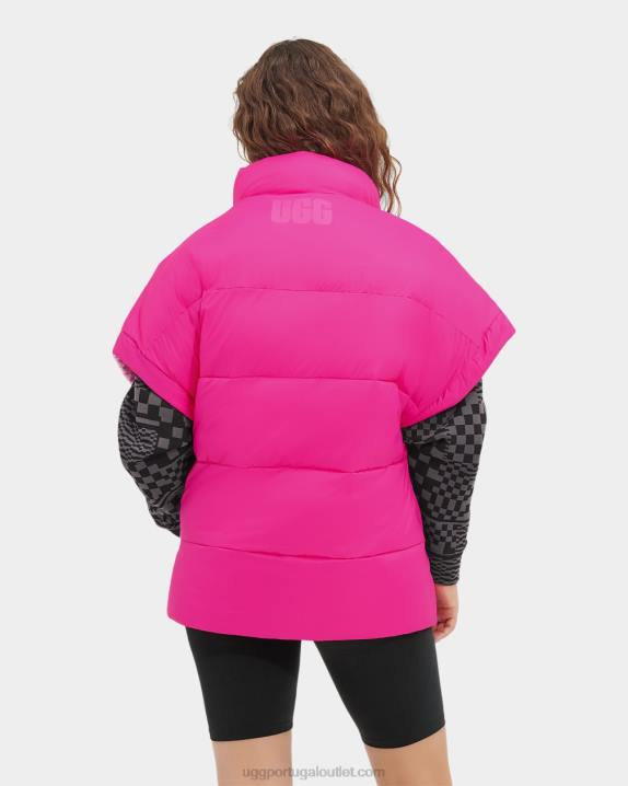 rosa neon/quartzo rosa colete puffer reversível sydnee UGG 20TJ1222 mulheres