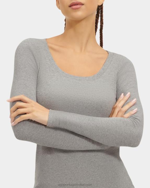 urze cinza talulla blusa canelada manga longa UGG 20TJ1089 mulheres