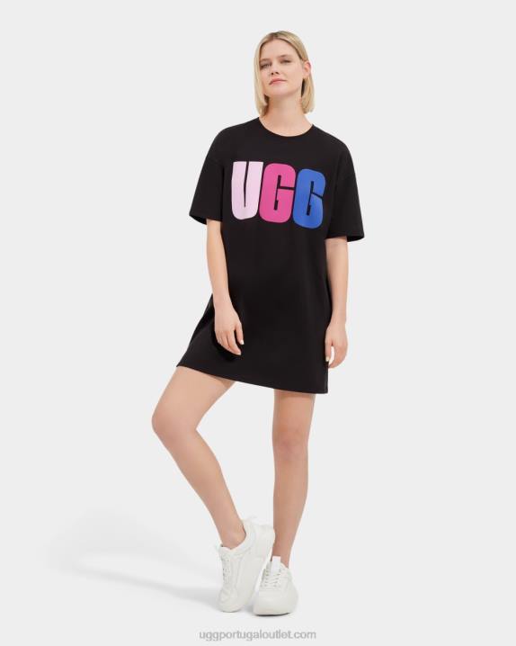 preto vestido camiseta com logo alayah UGG 20TJ2062 mulheres