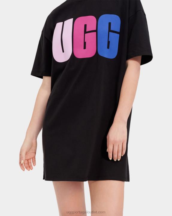preto vestido camiseta com logo alayah UGG 20TJ2062 mulheres