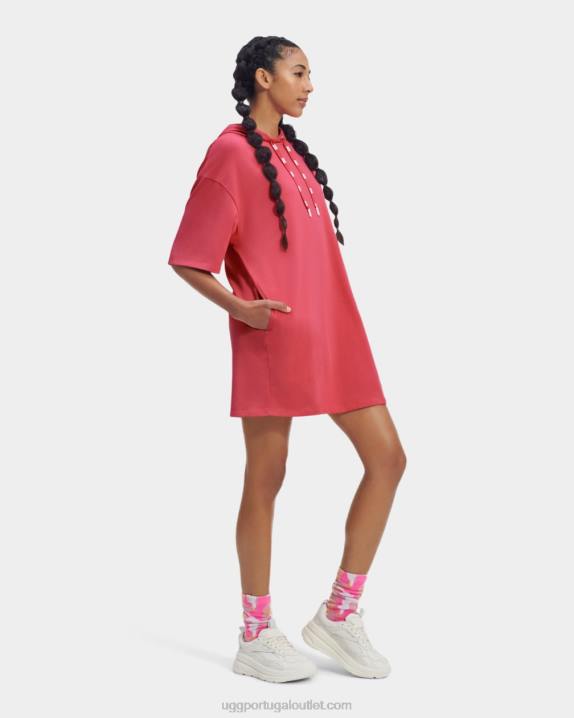 rosa rosado vestido de camiseta com capuz kassey UGG 20TJ918 mulheres