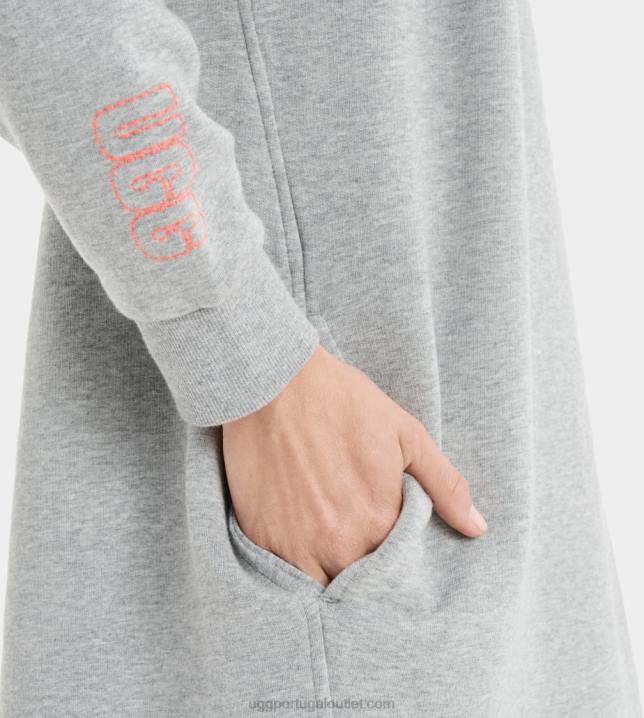 urze cinza vestido com capuz aderyn UGG 20TJ1325 mulheres